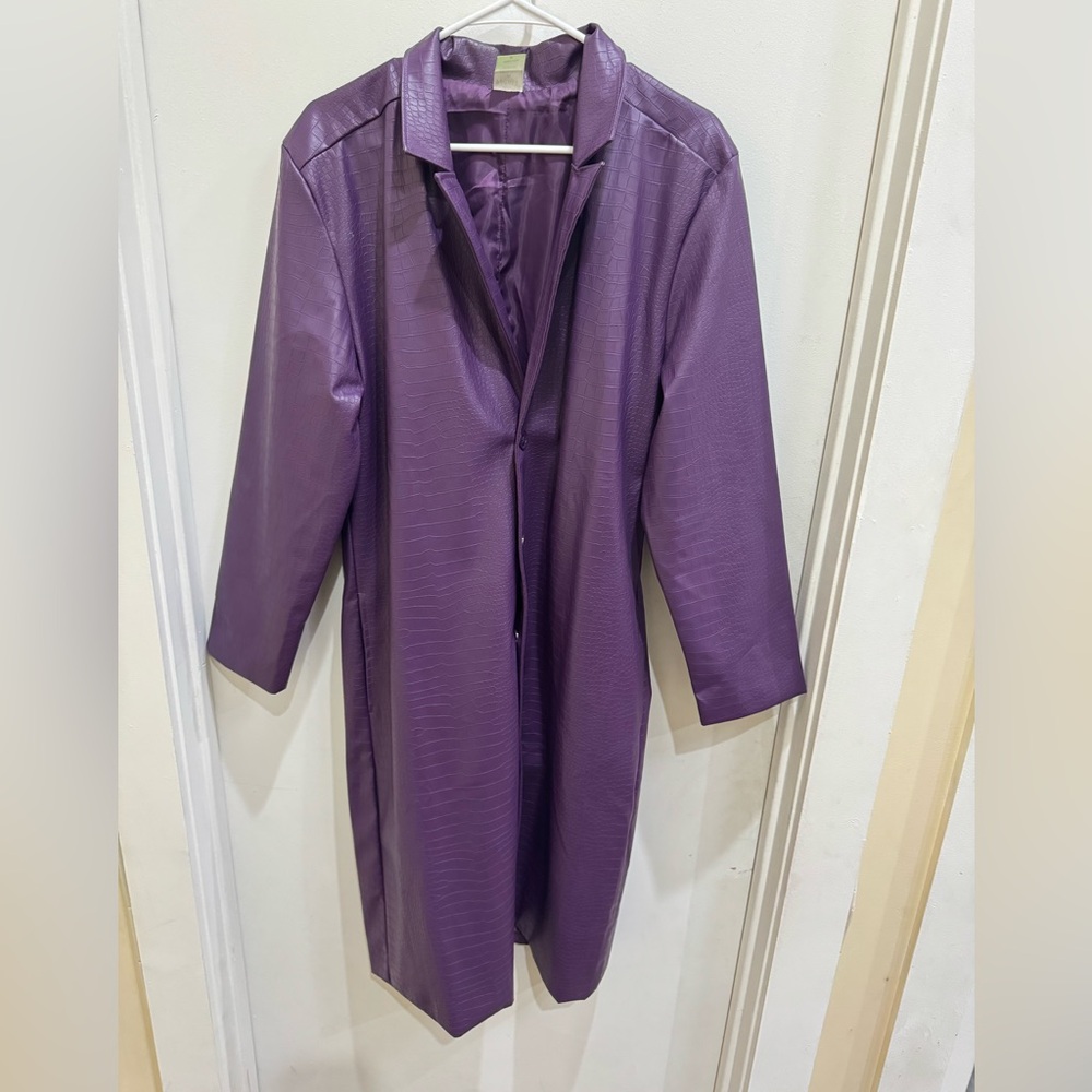Suicide Squad Purple Crocodile Trench Coat